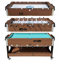 Table de jeu multifonction 3-en-1 rotative de 40 pouces, incluant billard, football et hockey, table de billard durable avec roues et rangement