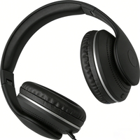 Headset Dinamis Ringan Berkabel 1.5m 3.5mm Stereo untuk Ponsel Rapat Kantor Pelajar Belajar Dapat Disesuaikan
