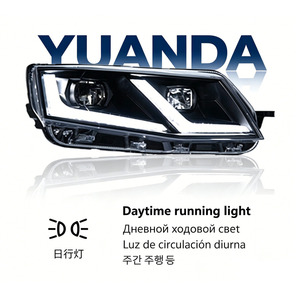 Faro LED per Skoda <span class=keywords><strong>Octavia</strong></span> A7 2015-2017, Lente Doppia-L con DRL, Aggiornamento Retrofit 12V per Faro Anteriore - Product Image 2