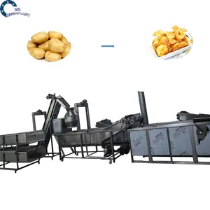 Fully Automatic Potato Chips Making Machinery Plantain Frites Surgeler Processing Plant Frozen French Fries Production Line