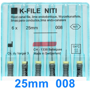 6 pièces/paquet 21/25/31mm K-FILE dentaire NiTi Flexible Endo canal radiculaire K fichiers utilisation à la main endodontique Nickel titane fournitures de dentisterie
