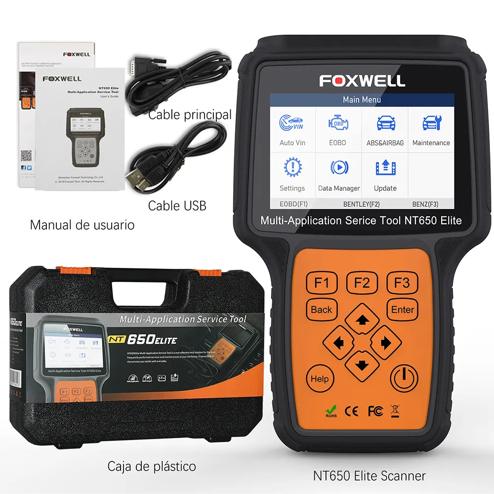 Beroep OBD2 Diagnose Scanner Foxwell NT650 E-Lite Auto Scanner Abs Srs Olie Dienst Reset OBD2 Diagnose Scanner Tool