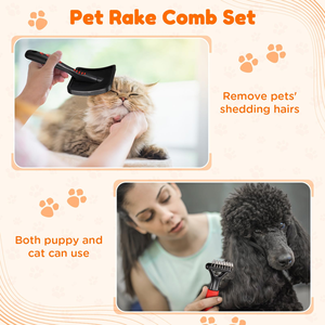 Professional <b>Pet</b> Grooming Supplies 8Pcs/ Pack Cat Dog <b>Pet</b> Grooming Tool Kit <b>Pet</b> Self-cleaning <b>Brushes</b> and Combs Set - Product Image 4