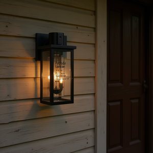 Modern Outdoor Wall Lantern Black Aluminium Frame Clear Glass 4 E12 Socket Weatherproof Sconce Porch <b>Lighting</b> - Product Image 2