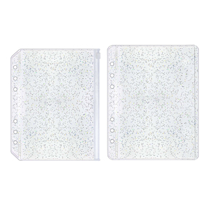 Pochettes pour classeurs A5 A6 A7 en PVC souple transparent à paillettes, pochettes pour feuilles mobiles, porte-cartes transparent, enveloppe à monnaie en <span class=keywords><strong>plastique</strong></span> à chargement latéral - Product Image 1