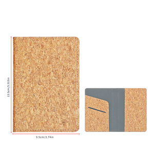 Gran oferta, funda para pasaporte de cuero de corcho con logotipo personalizado, tarjeteros con cordón, carteras para tarjetas de identificación, porta pasaporte, juego de etiquetas para equipaje - Product Image 5