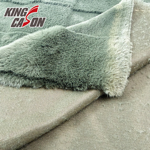 KINGCASON Fabrication directe 100% polyester 235cm 320gsm Vert uni Nouveau motif carré 3D Fourrure de <span class=keywords><strong>lapin</strong></span> pour literie égyptienne - Product Image 5