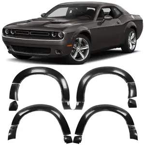 Modèle de base Demon Style non peint noir PP Fender Flares pour Dodge Challenger 2015-2023