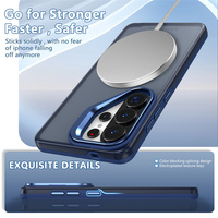 Étui magnétique fin antichoc, coque hybride TPU+PC avec support d'appareil photo et protection d'écran surélevée pour Samsung Galaxy S26/S26 Plus