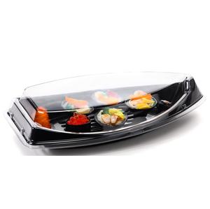 Fabricante de fábrica, bandeja de plástico en forma de barco para comida Catering para llevar Sashimi Salmon Sushi <span class=keywords><strong>con</strong></span> <span class=keywords><strong>tapa</strong></span> <span class=keywords><strong>transparente</strong></span> - Product Image 1