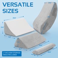 Oreiller de lit orthopédique pour dormir Ensemble d'oreiller post-chirurgie réglable pour le soulagement de la douleur au dos et aux jambes Mousse à mémoire de forme