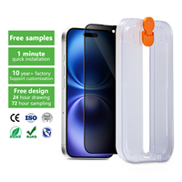 Film de confidentialité Aurey 9H en verre premium pour téléphones avec plateau d'installation pour protecteur d'écran iPhone 12 13 14 15 16 Pro Max