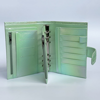 Metallischer Krokodil-PU-Leder Ringbuch A6 Individualisierte Geldbörse mit Reißverschluss und Vorsatzblatt-Tasche für Planer und Organizer