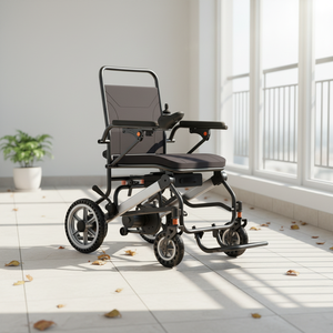 Silla de Ruedas Eléctrica Plegable de Acero para Viajes al Aire Libre, con Batería de 24V 12Ah, Venta al Por Mayor de Fábrica, para Personas con Discapacidad - Product Image 1