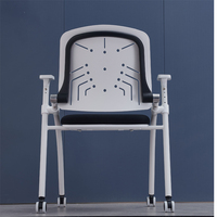 Chaise de direction moderne pour l'école et chaises de réunion en plastique avec siège pliable en PP, chaises empilables avec tablette d'écriture pour étudiants