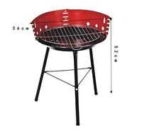 Petit barbecue au charbon de bois portable, design triangulaire rouge, fer, écologique, réglable, barbecue extérieur au charbon de bois