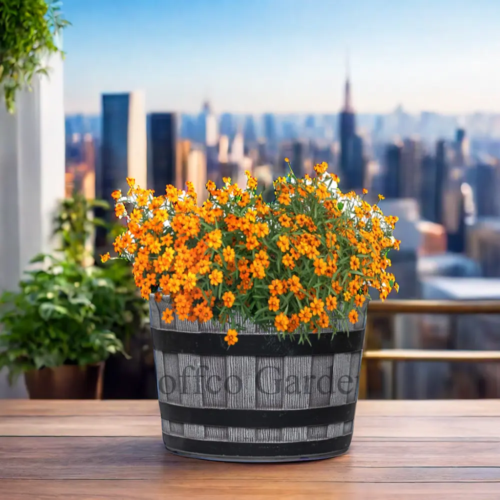 Coffco botti di vino in plastica botti di legno vaso per piante da giardino, per interni ed esterni piante da giardino