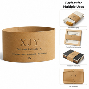 Fundas de Papel Kraft Biodegradables Personalizadas XJY, Embalaje Laminado Mate con Relieve para Calcetines y Marcos de <span class=keywords><strong>Fotos</strong></span> - Product Image 1