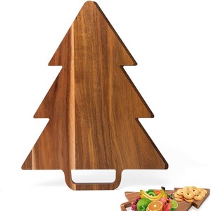 Tabla de cortar de madera con diseño de árbol de Navidad, tabla para queso, tabla para embutidos, bandeja de servir para cocina, frutas y verduras, para fiestas - Product Image 5