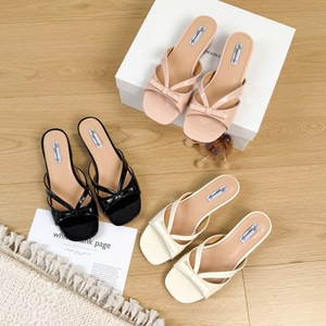 Sandales à nœud papillon croisé pour femmes, style français, été 2026, bout ouvert, grandes tailles - Product Image 1