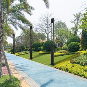Lampadaire de jardin extérieur en fer LED 2700K Blanc chaud doux IP66 AC 220V à montage encastré Télécommande Non amovible Alimenté par énergie solaire - Product Image 6