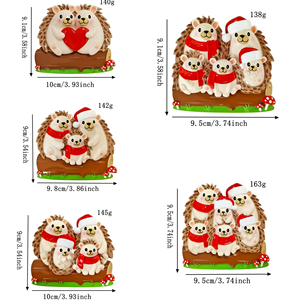 Adorno Navideño Personalizado de Resina con Forma de Erizo Ovalado Hecho a Mano, <span class=keywords><strong>Precio</strong></span> de Fábrica al por Mayor, Decoración Colgante con Nombre Personalizado - Product Image 6