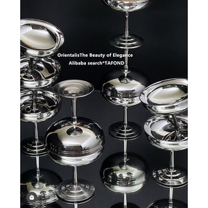 Moderno minimalista in acciaio inox tazza di vino in plastica isolato Cocktail tazza di gelato per Gourmet per <span class=keywords><strong>il</strong></span> lato auto che serve-Blogger - Product Image 5