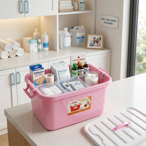 Plastic Kitchen <b>Wardrobe</b> <b>Storage</b> Box Single Lid Tight Snap Lock <b>Stackable</b> Organizer Bin Virgin Material 20L Multi Color PP - Product Image 1