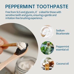 <span class=keywords><strong>Dentifrice</strong></span> aux herbes OEM Caractéristiques éclaircissantes Menthe poivrée sans fluorure Formule nettoyante naturelle à l'huile de noix de coco <span class=keywords><strong>Dentifrice</strong></span> blanchissant - Product Image 5