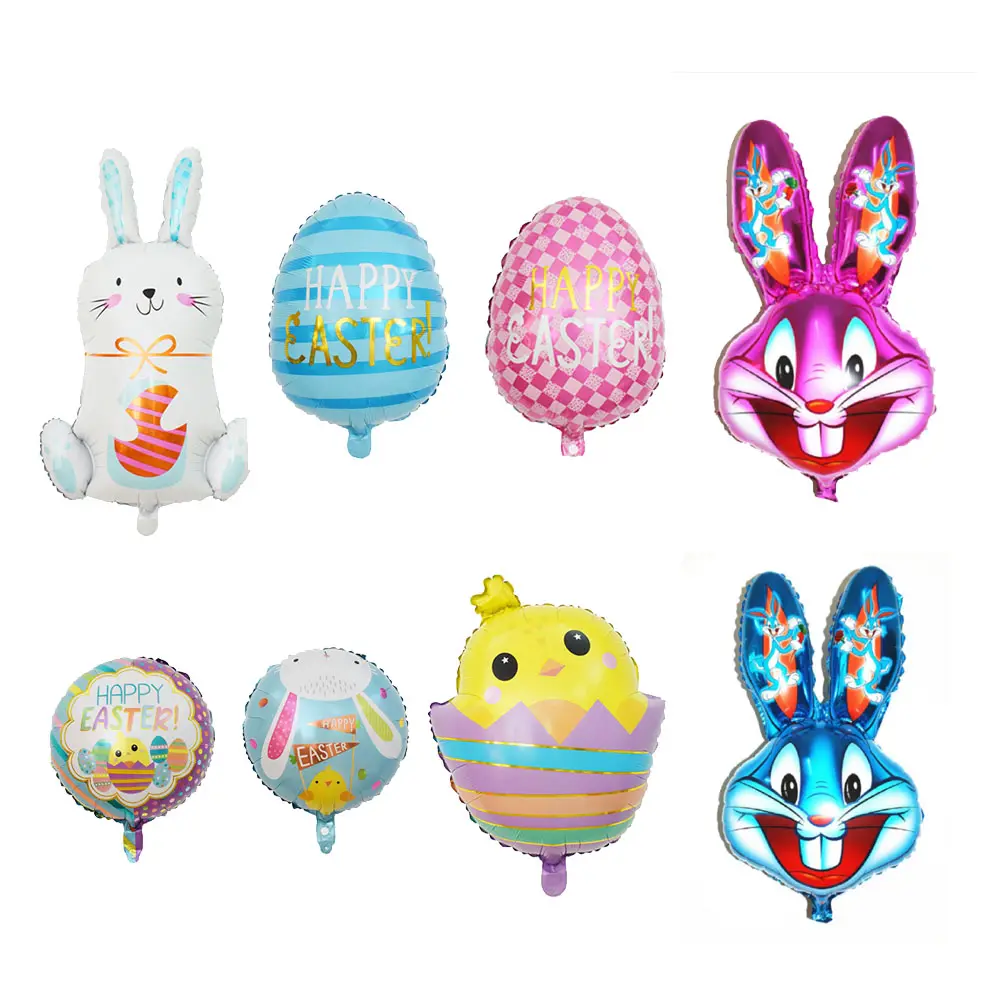 New Egg Easter Foil Helium Balloon Kids Toy New Easter Rabbit Inflatable Foil Balloons for Birthday Party Decorations