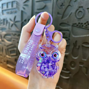 Creative Acrylic Cartoon <strong>Owl</strong> <strong>Keychains</strong>-Eco-friendly Fashion Trend Liquid LiuSha Oil-Filled Bag Charms | Cute Small Gifts - Product Image 4