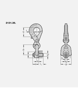Double Swivel Lifting Hook Heavy Duty Rotating <b>Hoist</b> Hook Alloy Steel Crane Hook - Product Image 2