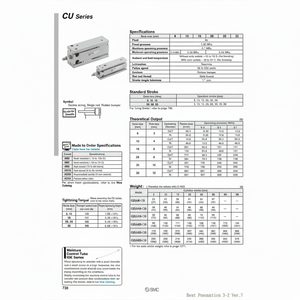 Pièces pneumatiques de CU6-20D de modèle de cylindre de bâti libre de SMC Pneumatics - Product Image 1