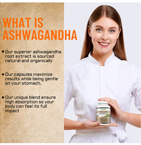 Capsules végétariennes d'Ashwagandha à force maximale, 60 unités, saveur menthe douce, flacon, soutien pour le soulagement du stress, le sommeil et l'équilibre du cortisol - Product Image 2