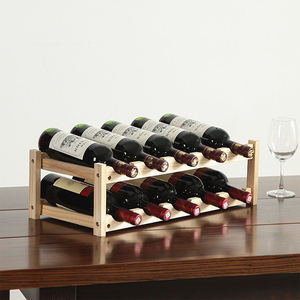 Rustic <b>Wine</b> <b>Rack</b> Wood <b>Wine</b> Bottle <b>Rack</b> Organizer <b>Wooden</b> <b>Wine</b> Storage Display Holder - Product Image 2
