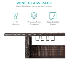 Prodotto Flatpack <span class=keywords><strong>da</strong></span> giardino Sea Beach Pool Side Wine Rack Cabinet tavolo <span class=keywords><strong>da</strong></span> Bar in Rattan per esterni - Product Image 4