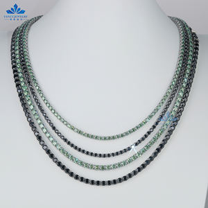 Cadena de tenis de moissanita de Plata de Ley 925 chapada en rodio negro de 3mm, 4mm, 5mm, collar de tenis de diamante de moissanita negro helado - Product Image 5