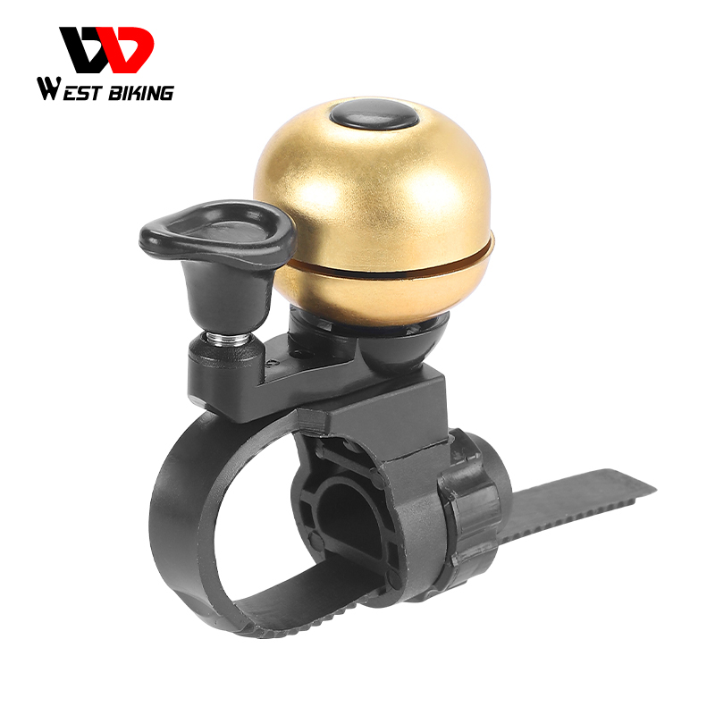 Велосипедный звонок West Biking из чистой меди, звуковой сигнал на руль, сигнализация безопасности, аксессуары для горного велосипеда