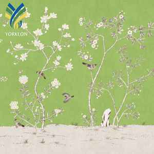 Papel Tapiz Mural Personalizado con Diseño de Flores y Aves, Resistente a la Humedad, Antiestático, para Decoración de Paredes Interiores, Impermeable - Product Image 4