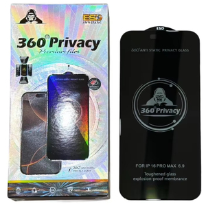 Directo de fábrica ESD Black King Kong 360 Vidrio templado de privacidad Anti Oil Anti-Scratch Prefect Fit Protector de pantalla de teléfono móvil - Product Image 1