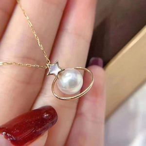 Accessoires en argent S925 pour la création de bijoux, support vide pour collier, pendentif avec perles rondes de 8 à 11 mm, Fashion Planet 30428 - Product Image 2