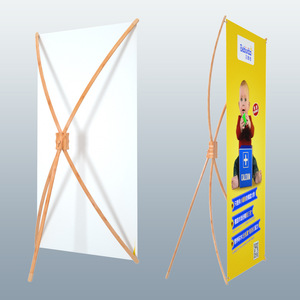 Support d'exposition en bambou et bois Zhengfeng, structure en X, 60x160cm, pour intérieur et extérieur, sur pied, pour événements et promotion - Product Image 1