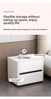 Table de chevet moderne minimaliste en bois massif, design luxueux et sophistiqué pour chambre à coucher