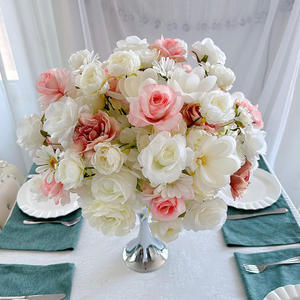 Customization <b>Artificial</b> <b>Flower</b> Ball White Peony Magnolia <b>Hydrangea</b> Centerpiece Pink Rose Mixed Arrangement Wedding Decoration - Product Image 5