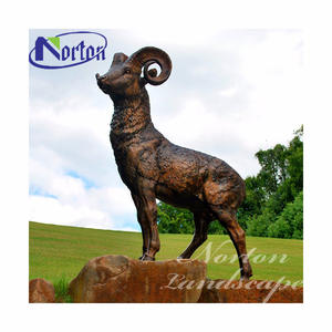 รูปปั้นแกะทองแดงรูปปั้นยืนสำหรับสวนรูปปั้นแกะทองแดงทองแดงขนาดชีวิตกลางแจ้ง - Product Image 3