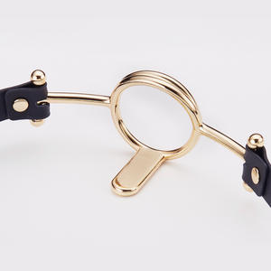 Üst satış Pu deri erotik seks oyuncak Metal o Ring Gag ayarlanabilir deri kemer ile O halka açık ağız örümcek Gag - Product Image 4