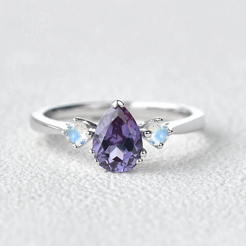Bague Alexandrite de Laboratoire, Forme 3