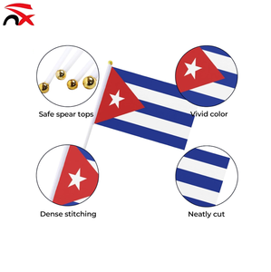 Entrega Rápida, Mini Bandera de Mano, Decoración para Festivales al Aire Libre, 14*21cm, Impresión Digital, Bandera de <span class=keywords><strong>Cuba</strong></span> de Poliéster para Sostener con la Mano - Product Image 3