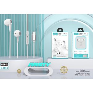 Auriculares Ansty con Conector Tipo C, Modelo E 053 Blanco, con Control de Volumen para Llamadas - Product Image 3