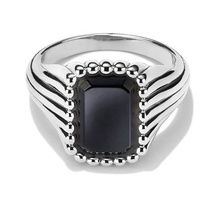 Milskye — bague en obsidienne pour hommes, anneau de luxe exagéré, plaqué or 18k, en argent S925, gros anneau carré
